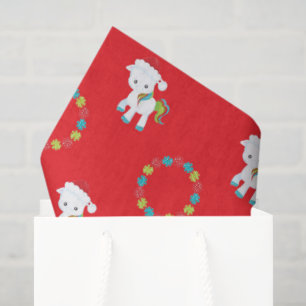 Niedlicher Einhorn Regenbogen Blumenkohl Weihnacht Seidenpapier