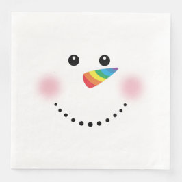 Niedlicher Einhorn-Regenbogen-Horn Nose Snowman Serviette