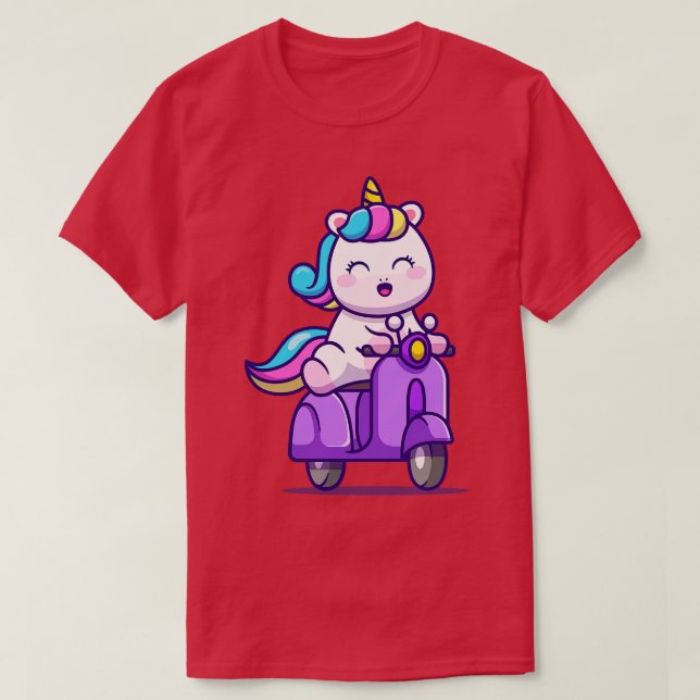 Niedlicher Einhorn-Reitwagen T-Shirt (Design vorne)