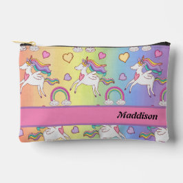 Niedlicher Einhorn- und Regenbogenschule Toiletten Zubehörtasche