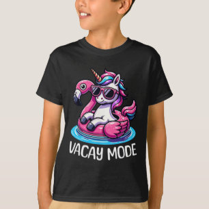 Niedlicher Einhorn Vacay Mode Familienurlaub Kinde T-Shirt