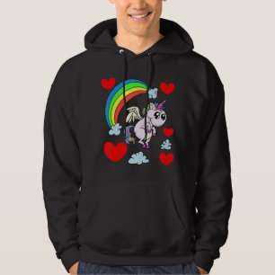 Niedlicher Einhorn-Valentinstag für Kinder Hoodie