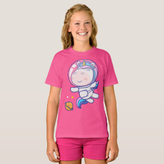 Niedlicher Einhornastronaut im All T-Shirt