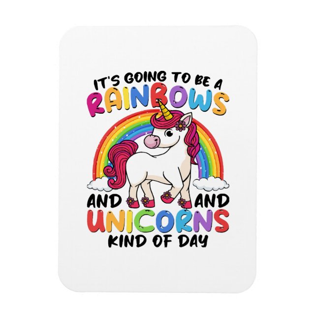 niedlicher Einhornregenbogen lustig Magnet (Vertikal)