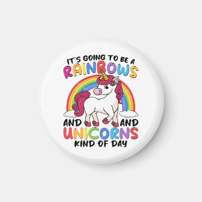 niedlicher Einhornregenbogen lustig Magnet (Vorne)