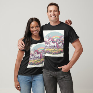 Niedlicher Einhorntee mit einer magischen Wiesensz T-Shirt