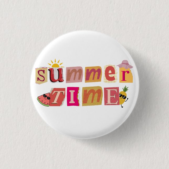Niedlicher einmaliger Sommerzeiturlaub Button (Vorderseite)