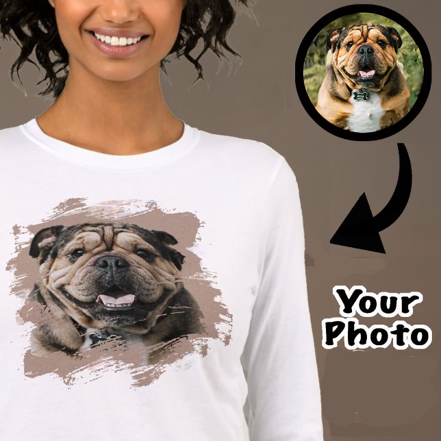 Niedlicher Einzigartiger Bulldog oder Ihre Foto Gr Tri-Blend Shirt (Von Creator hochgeladen)