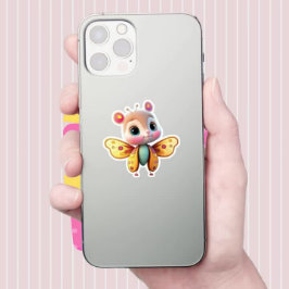 Niedlicher, einzigartiger Girl Butterfly Cartoon G Aufkleber