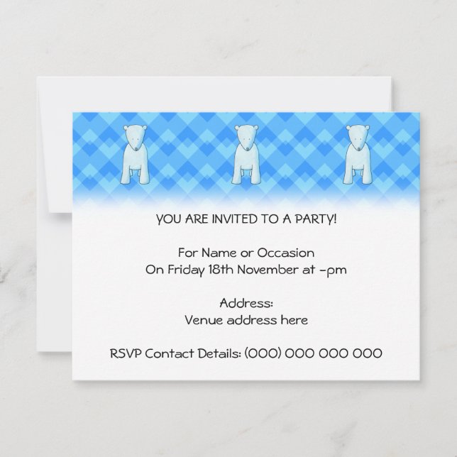 Niedlicher Eisbär. Einladung (Vorderseite)