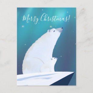 Niedlicher Eisbär Frohe Weihnachten  Postkarte