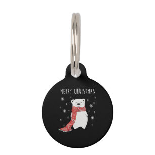 Niedlicher Eisbär Frohe Weihnachten Weihnachten Haustiermarke