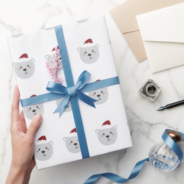 Niedlicher Eisbär Funny Christmas Wrappaper Geschenkpapier (Schenken)