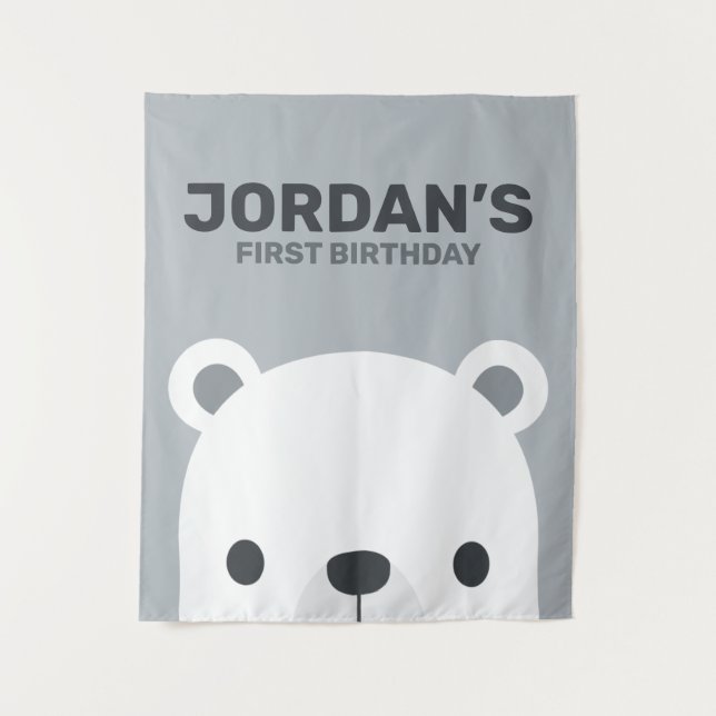 Niedlicher Eisbär Geburtstag Wandteppich (Vorderseite)