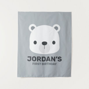Niedlicher Eisbär Geburtstag Wandteppich