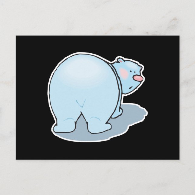 niedlicher Eisbär-Hintern Postkarte (Vorderseite)