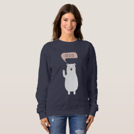 Niedlicher Eisbär im Schnee sagt Hallo Sweatshirt