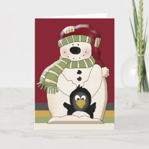 Niedlicher Eisbär Snowman und Pinguine Weihnachten