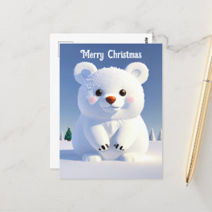 Niedlicher Eisbär Weihnachtsfest Postkarte