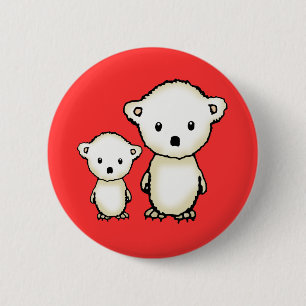 Niedlicher Eisbär Weihnachtsknopf Button