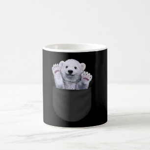 Niedlicher Eisbär winkt aus der Tasche Eisbärenlie Kaffeetasse
