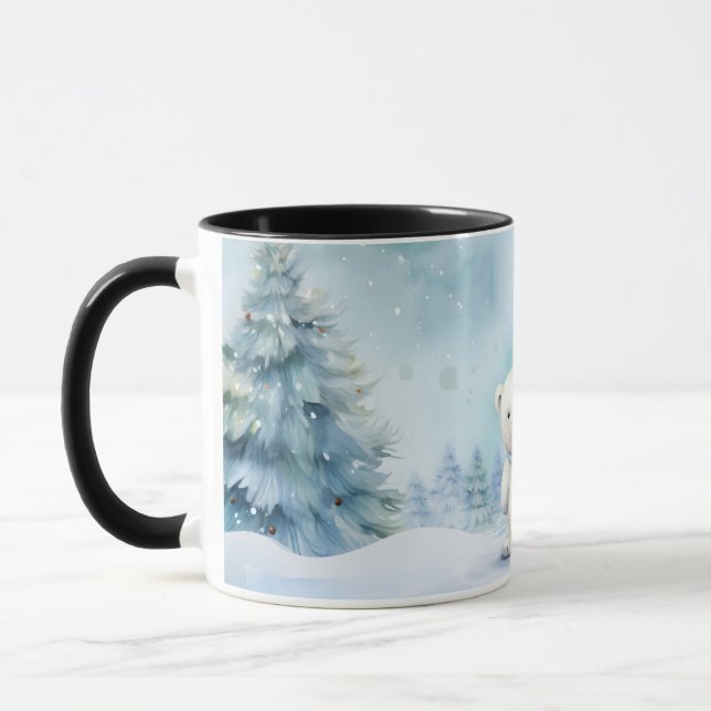 Niedlicher Eisbär Winter Wunderland Tasse (Links)