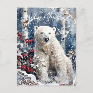 Niedlicher Eisbär Winterweihnachtsfest Feiertagspostkarte