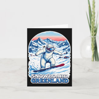 Niedlicher Eisbärensnowboarden in Grönland Karte
