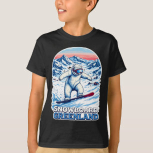 Niedlicher Eisbärensnowboarden in Grönland T-Shirt