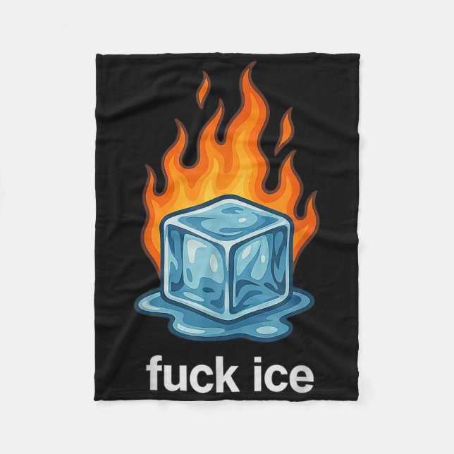 Niedlicher Eiswürfel brennt für Eis-Protest Abschi Fleecedecke (Vorderseite)