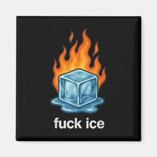 Niedlicher Eiswürfel in Flammen für Eis-Protest Ab Magnet