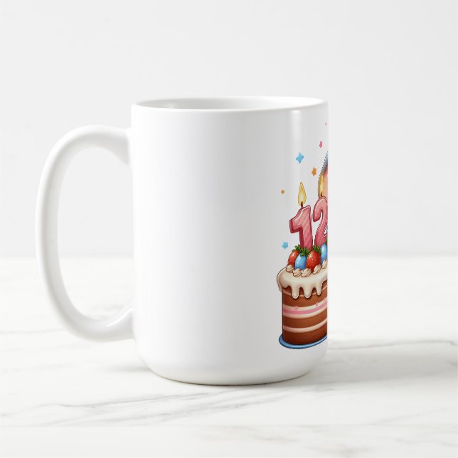 Niedlicher Elefant 12. Geburtstag Kaffeetasse (Links)