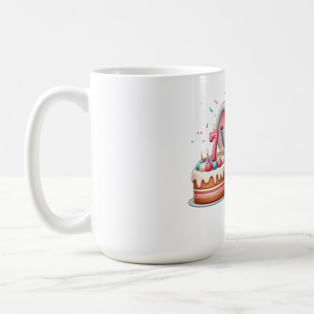 Niedlicher Elefant 7. Geburtstag Kaffeetasse (Links)