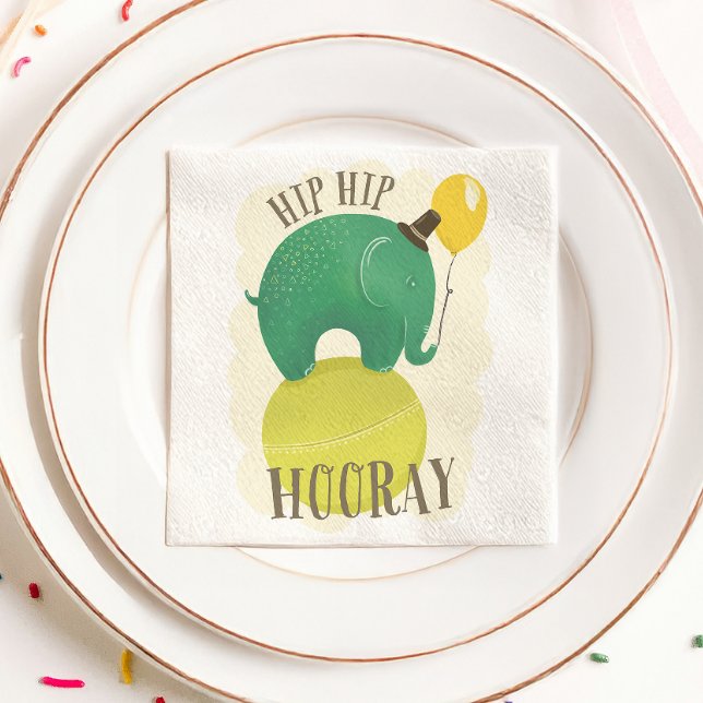 Niedlicher Elefant. Angesagter Angesagter Hooray K Serviette (Von Creator hochgeladen)
