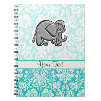 Niedlicher Elefant; aquamarin Notizblock