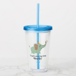 Niedlicher Elefant Big Danke, Baby Dusche Danke Acryltrinkbecher