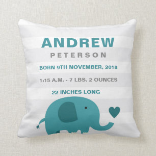 Niedlicher Elefant Birth Announcement Pillow Kissen