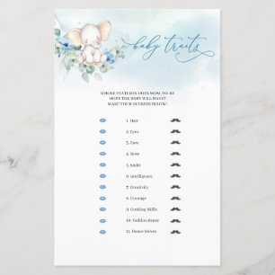 Niedlicher Elefant blauer Eukalyptus Baby Tracks