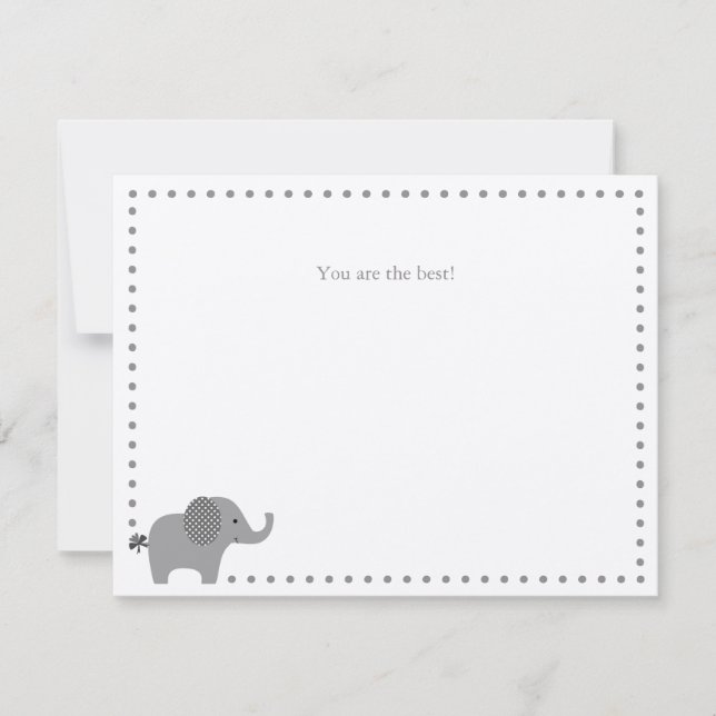 Niedlicher Elefant Dankeschön Note Card Mitteilungskarte (Vorderseite)