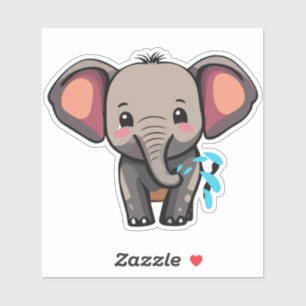 Niedlicher Elefant, der Wasser aus dem Kofferraum  Aufkleber