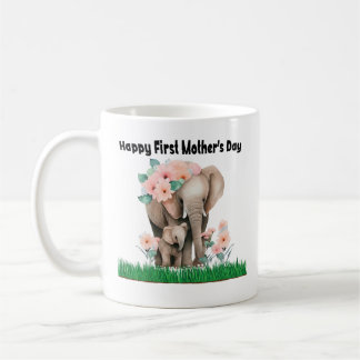 niedlicher Elefant des glücklichen ersten Mutterta Kaffeetasse