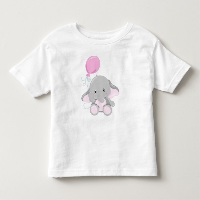 Niedlicher Elefant, Elefant mit Ballon Kleinkind T-shirt (Vorderseite)