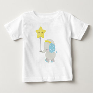 Niedlicher Elefant, Elefant mit Ballon, Krone, Sta Baby T-shirt