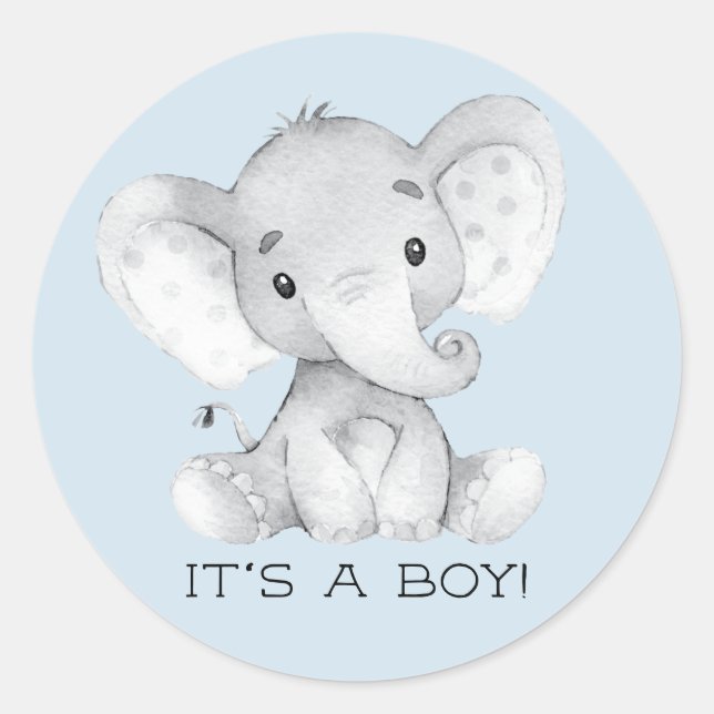 Niedlicher Elefant Es ist ein Boy-Gefallen Sticker (Vorderseite)