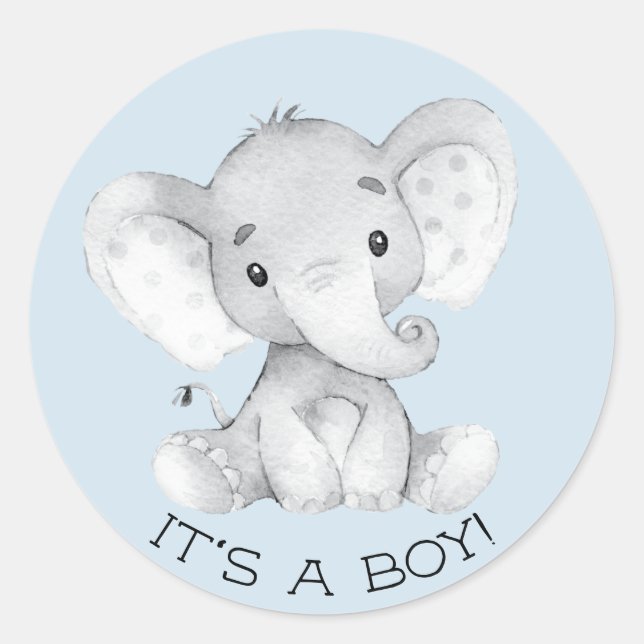 Niedlicher Elefant Es ist ein Boy-Gefallen Sticker (Vorderseite)