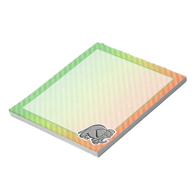 Niedlicher Elefant; farbenfroh Notizblock (Rotiert)