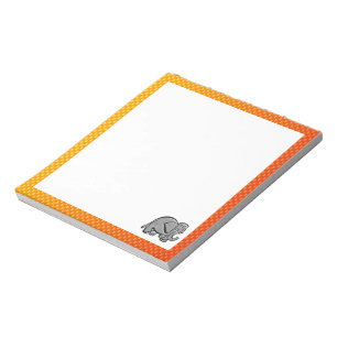 Niedlicher Elefant; Gelb-orange Notizblock