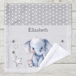 Niedlicher Elefant gibt den Namen polka dots stars Waschlappen
