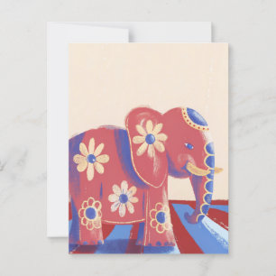 Niedlicher Elefant gratuliert Pastellfarben Postkarte