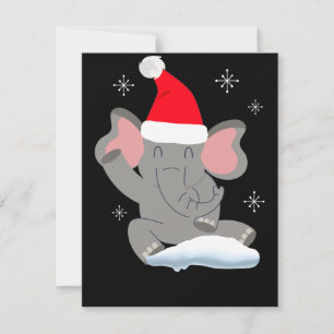 Niedlicher Elefant im Schnee, fröhliche Weihnachte Karte